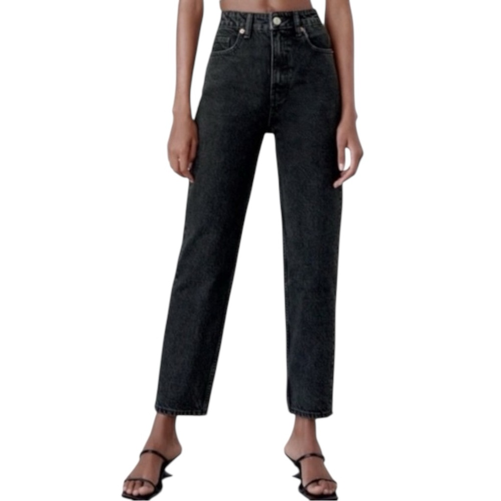 Women’s  ZARA High Waist Black Mom Jeans Classic Vintage Fit SZ 26